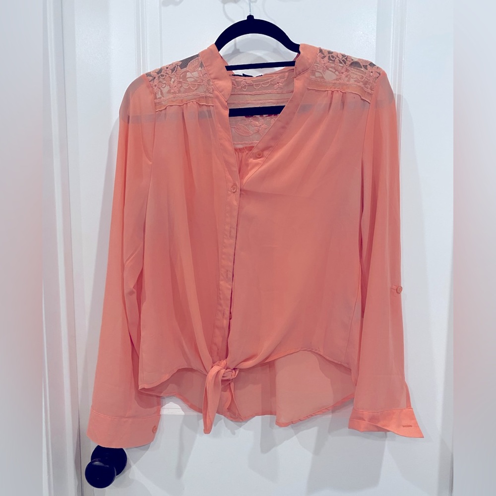 Salmon button down shirt